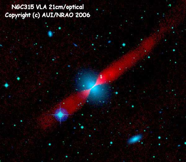 NGC315 Radio/optical superposition
