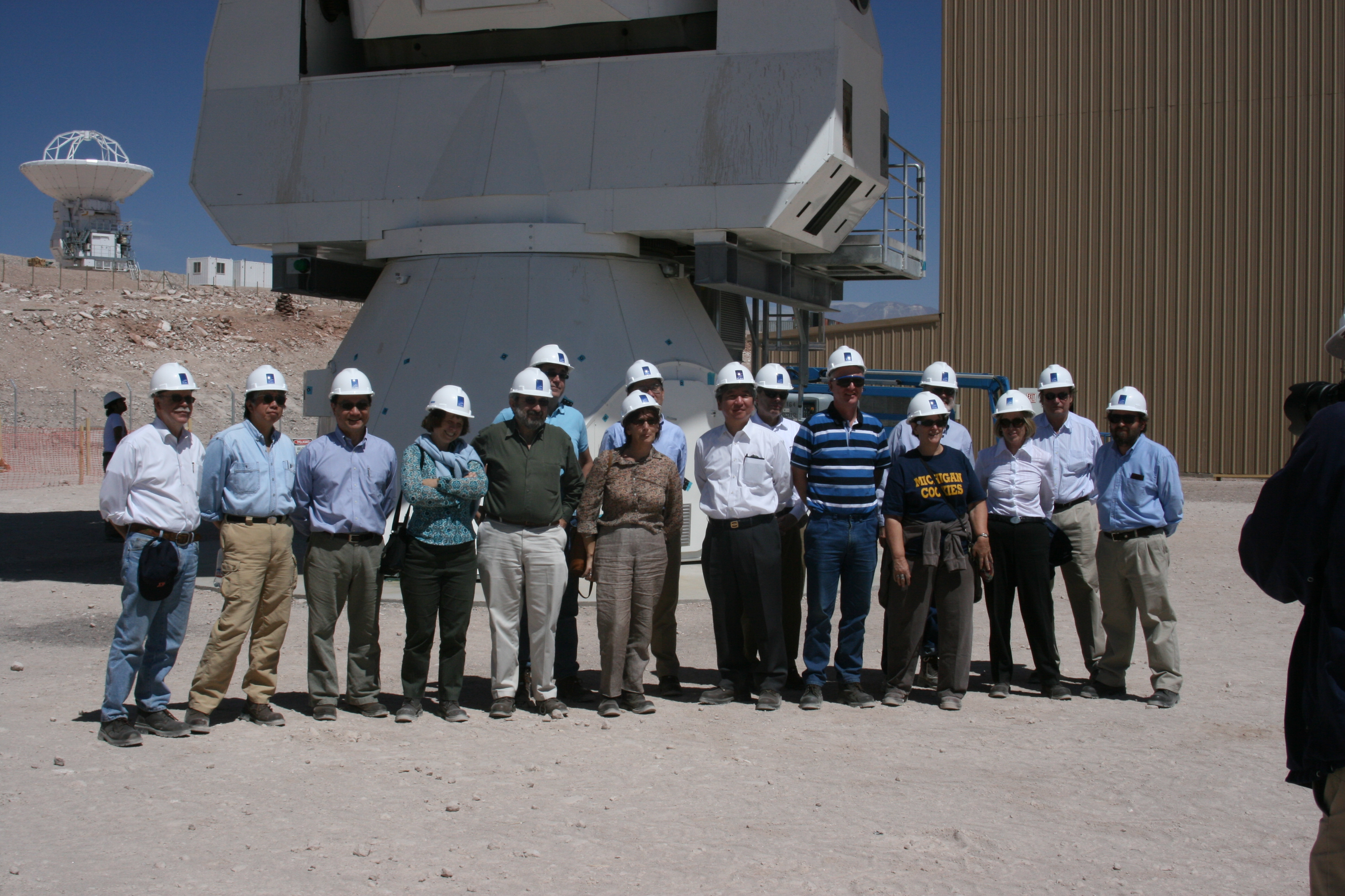 The ALMA Board visits Vertex Antenna No 1 on Halloween.