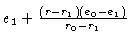 $e_1 + \frac{(r-r_1)(e_0-e_1)}{r_0-r_1}$
