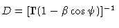 $D = [\Gamma (1 - \beta\cos \psi)]^{-1}$