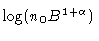 $\log(n_0 B^{1+\alpha})$