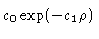 $c_0 \exp(-c_1 \rho)$