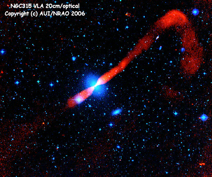 NGC315 Radio/optical superposition