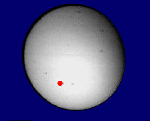 145 MHz sunspot location and size